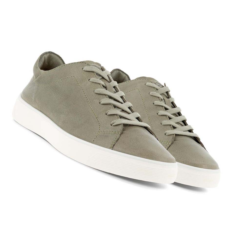 Men's Ecco Street Tray Retro 2.0 Sneakers Olive | Canada 665BEX